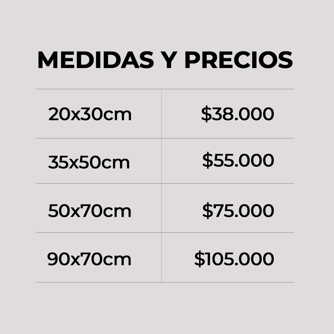 Guia de medidas de retablos en MDF personalizados para mesa y pared