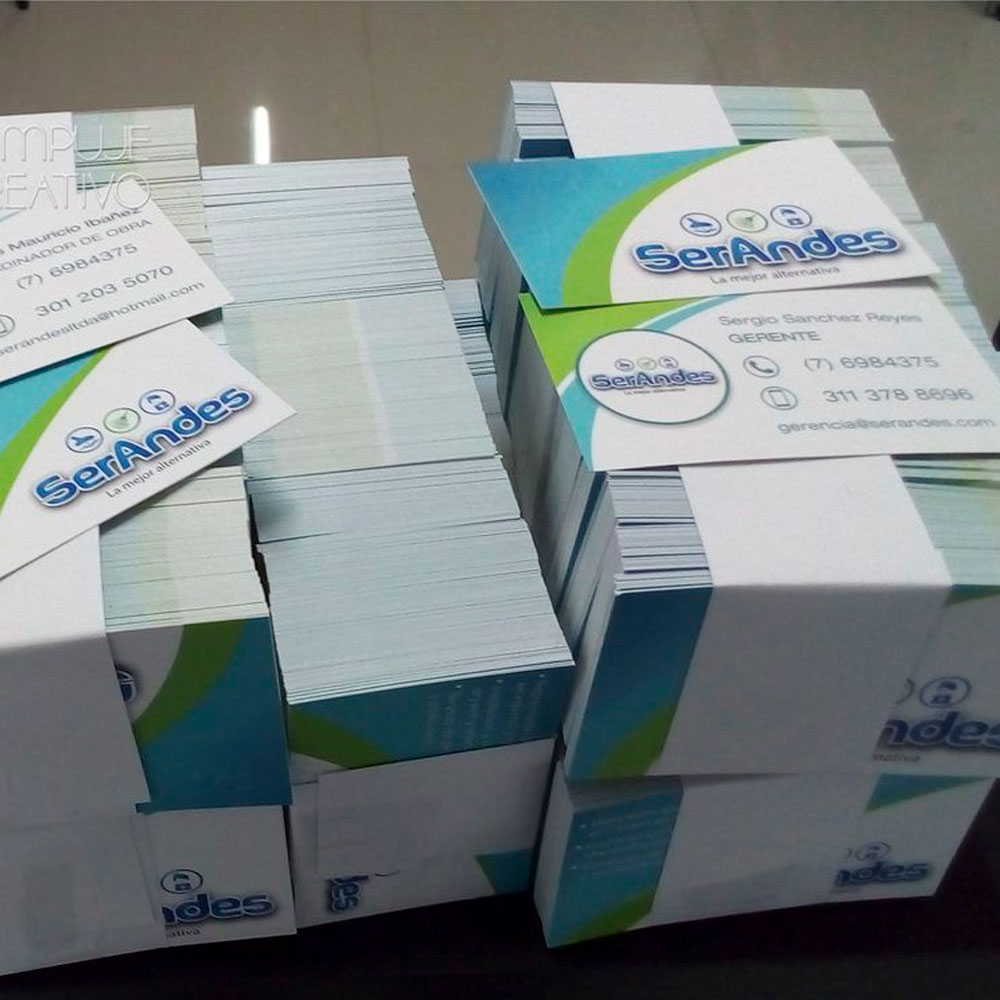 1000 Tarjetas personales full color brillantes o mate